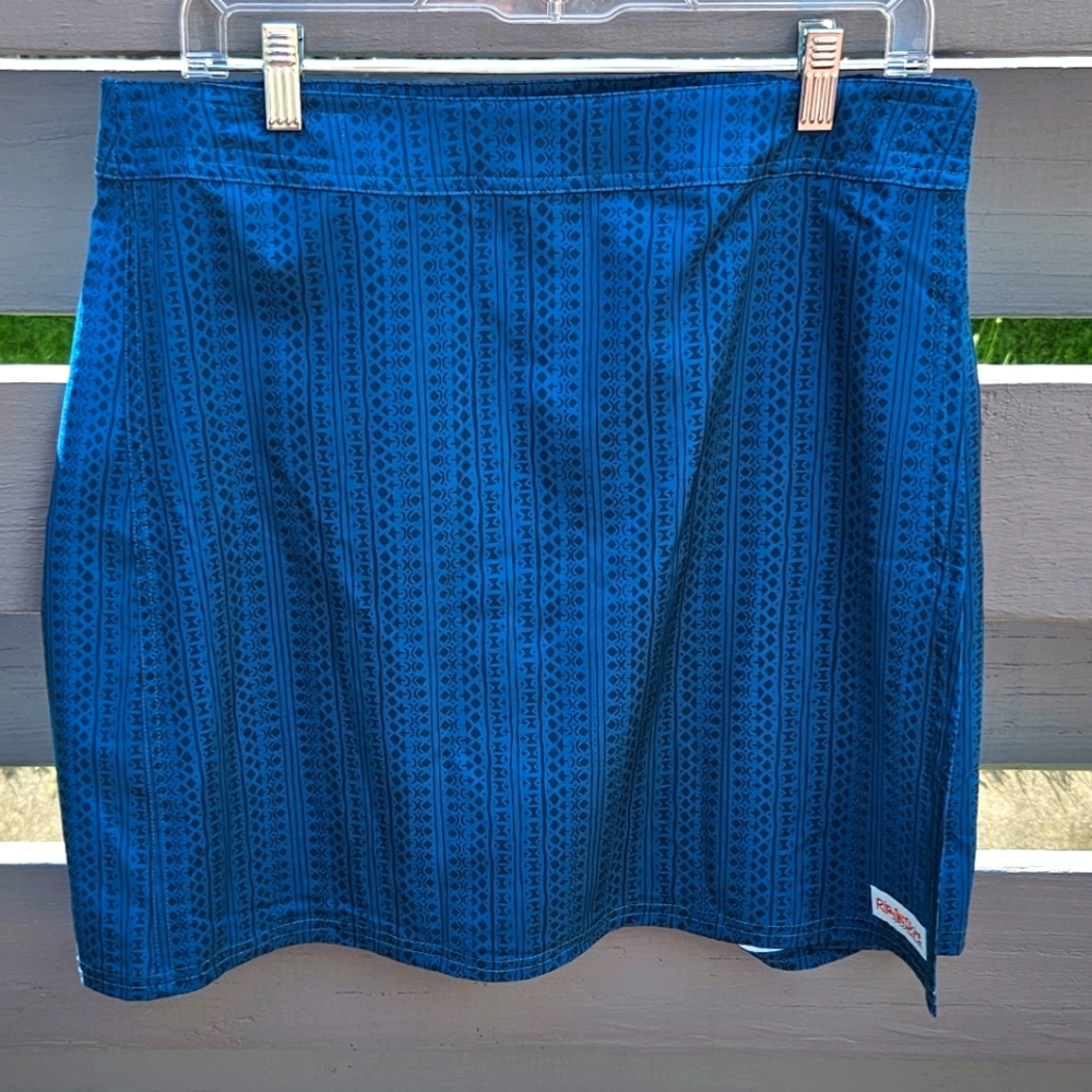 Rip Skirt Large Velcro Swim Beach Wrap Coverup Blue Teal Inside Pocket
